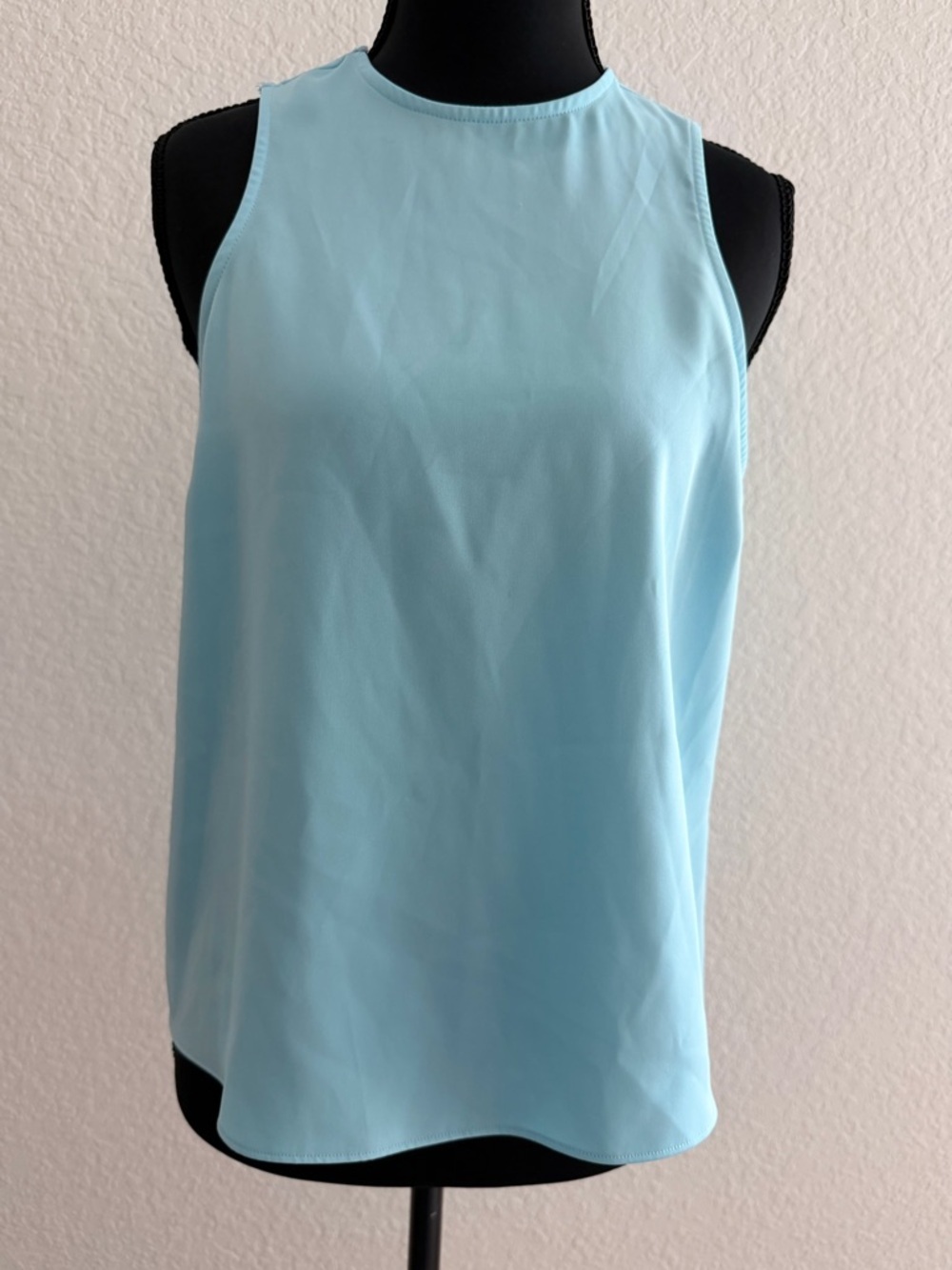 Amanda Uprichard Light Blue Sleeveless Blouse | Back Detail Designer Tank Top - Picture 5 of 7